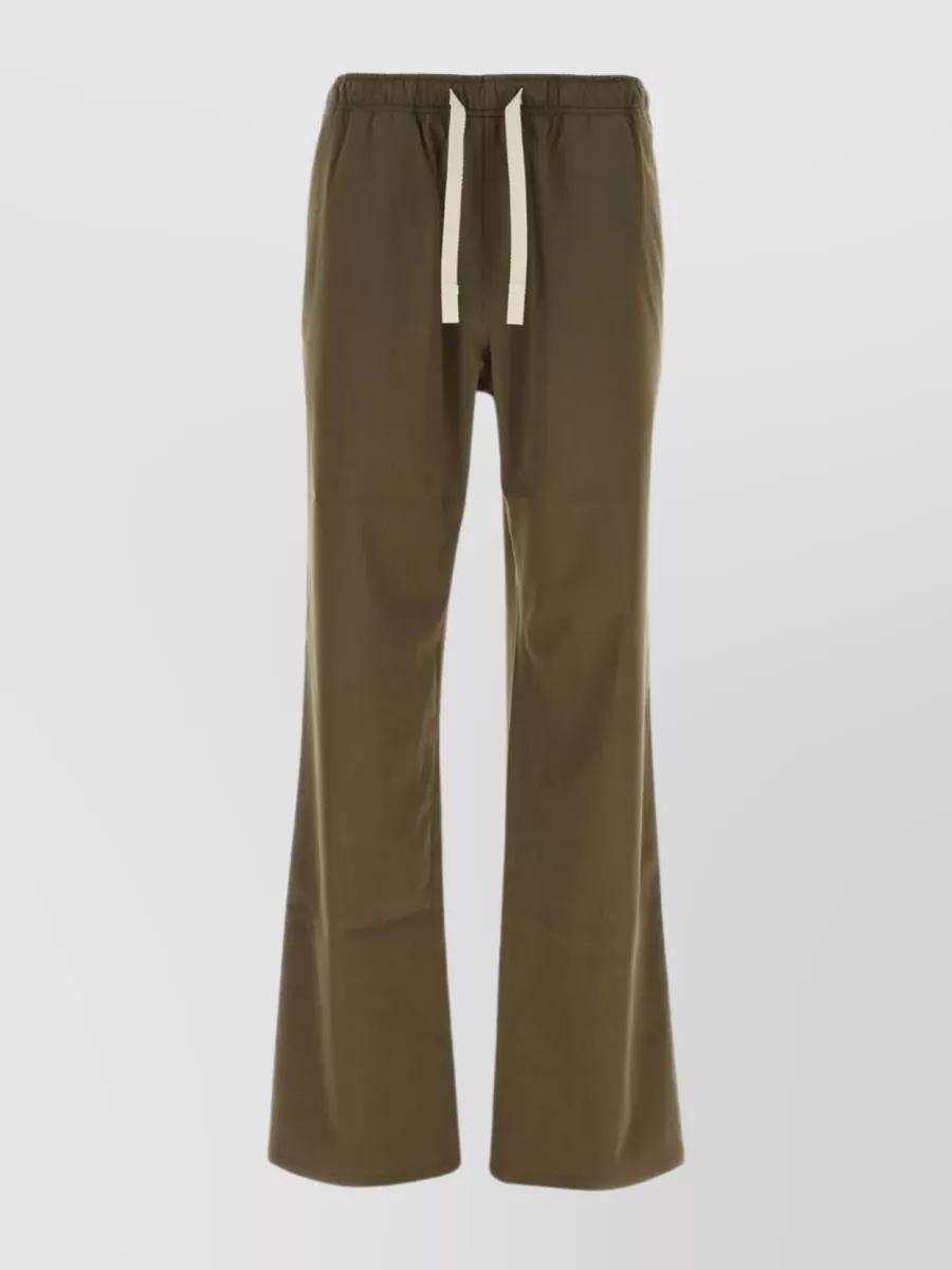 Shop Palm Angels Wide-leg Twill Joggers For A Relaxed Fit In Brown