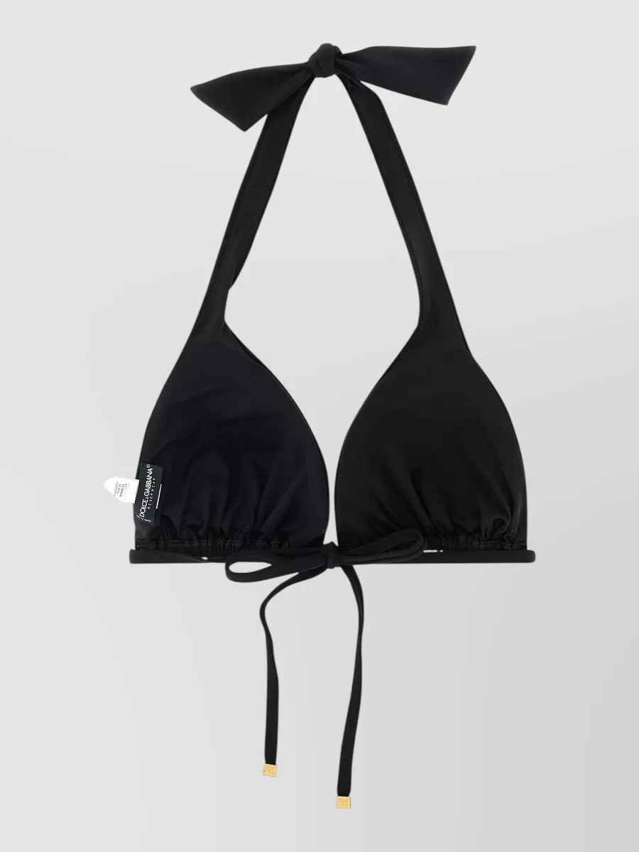 Dolce&Gabbana Dg Logo Bikini Top Halter Bow