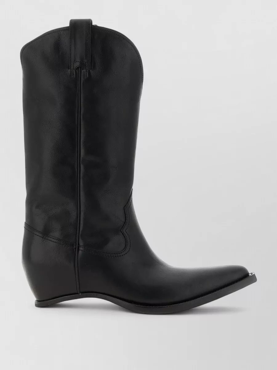 Maison Margiela Mid Calf Boots Pointed Toe Pull Tabs In Multi