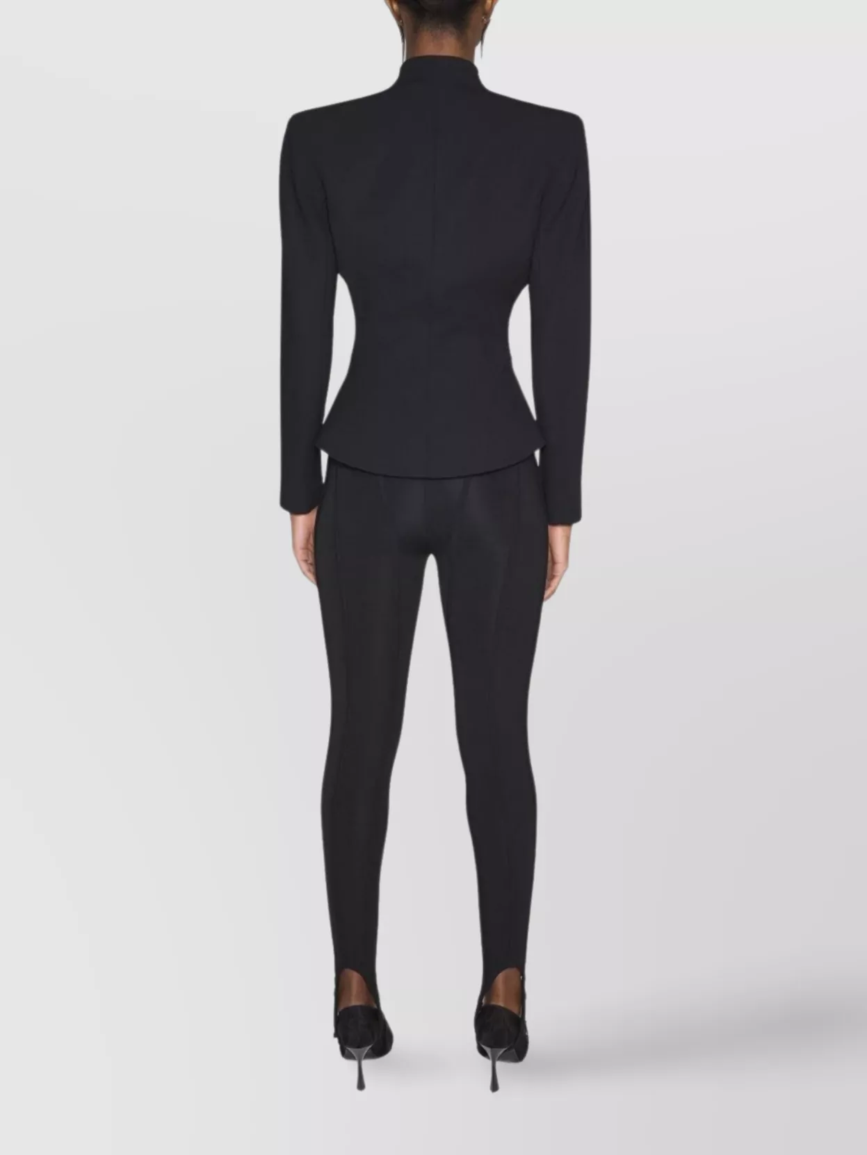 Mugler Tailored Peplum Blazer Featuring Structured Shoulders