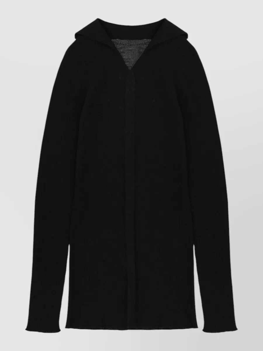 Rick Owens Tabard Rib Knit Long Sleeve Sweater