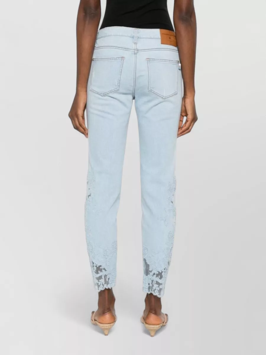 Ermanno Scervino Embroidered Denim Slim-Fit Jeans