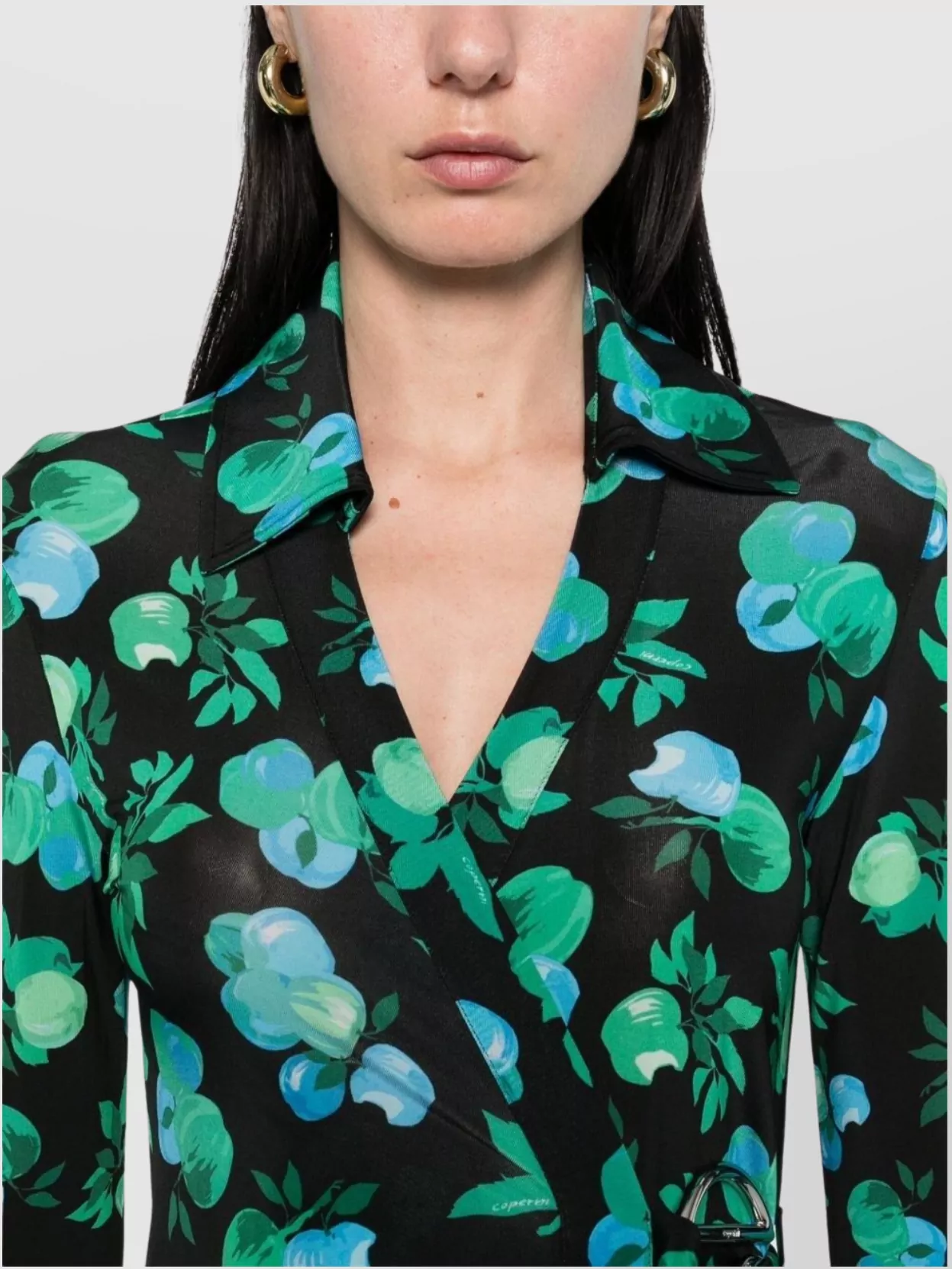 Coperni Knee Length Wrap Dress With Floral Pattern
