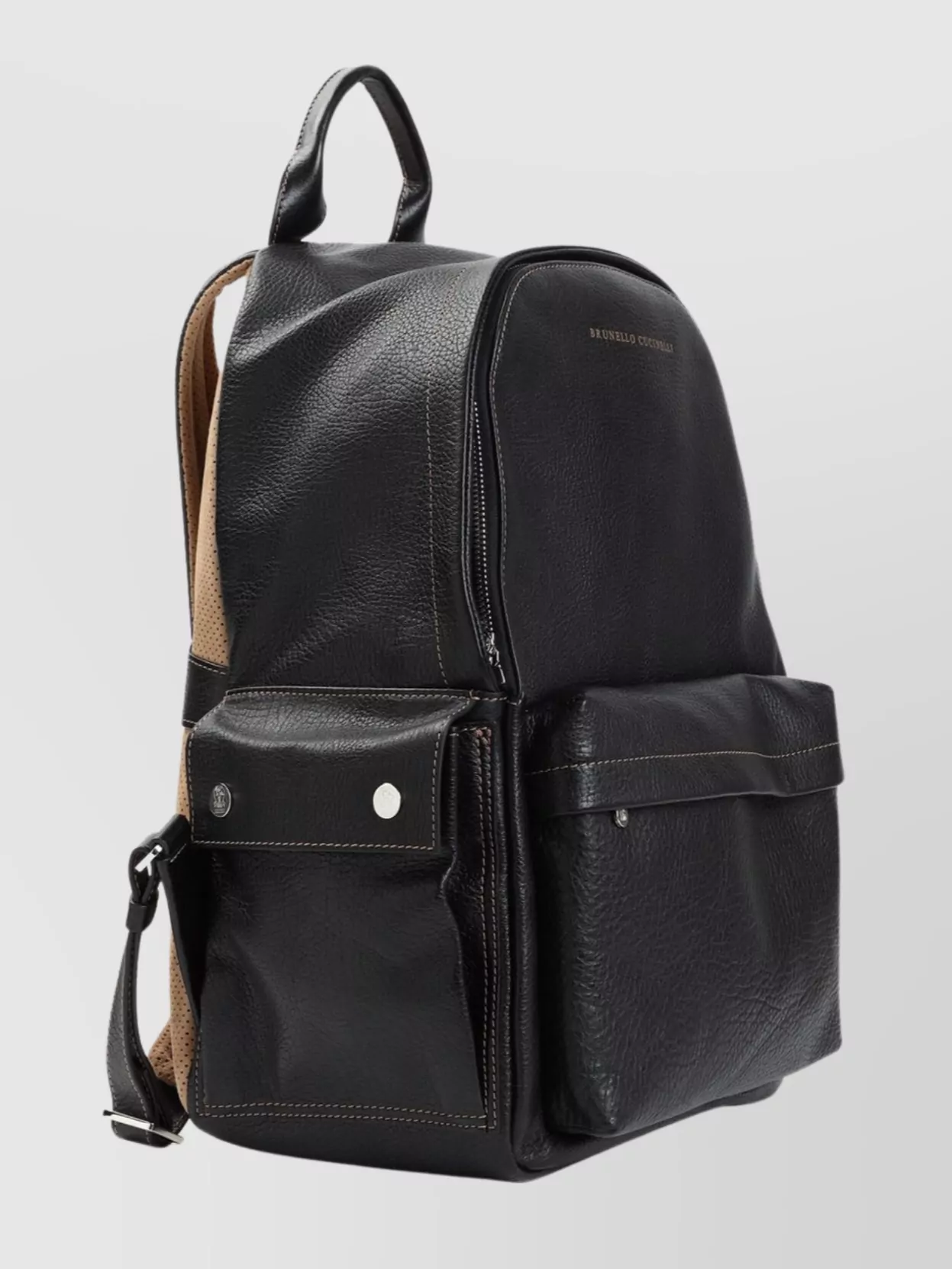 Brunello Cucinelli Expandable Pockets Leather Backpack