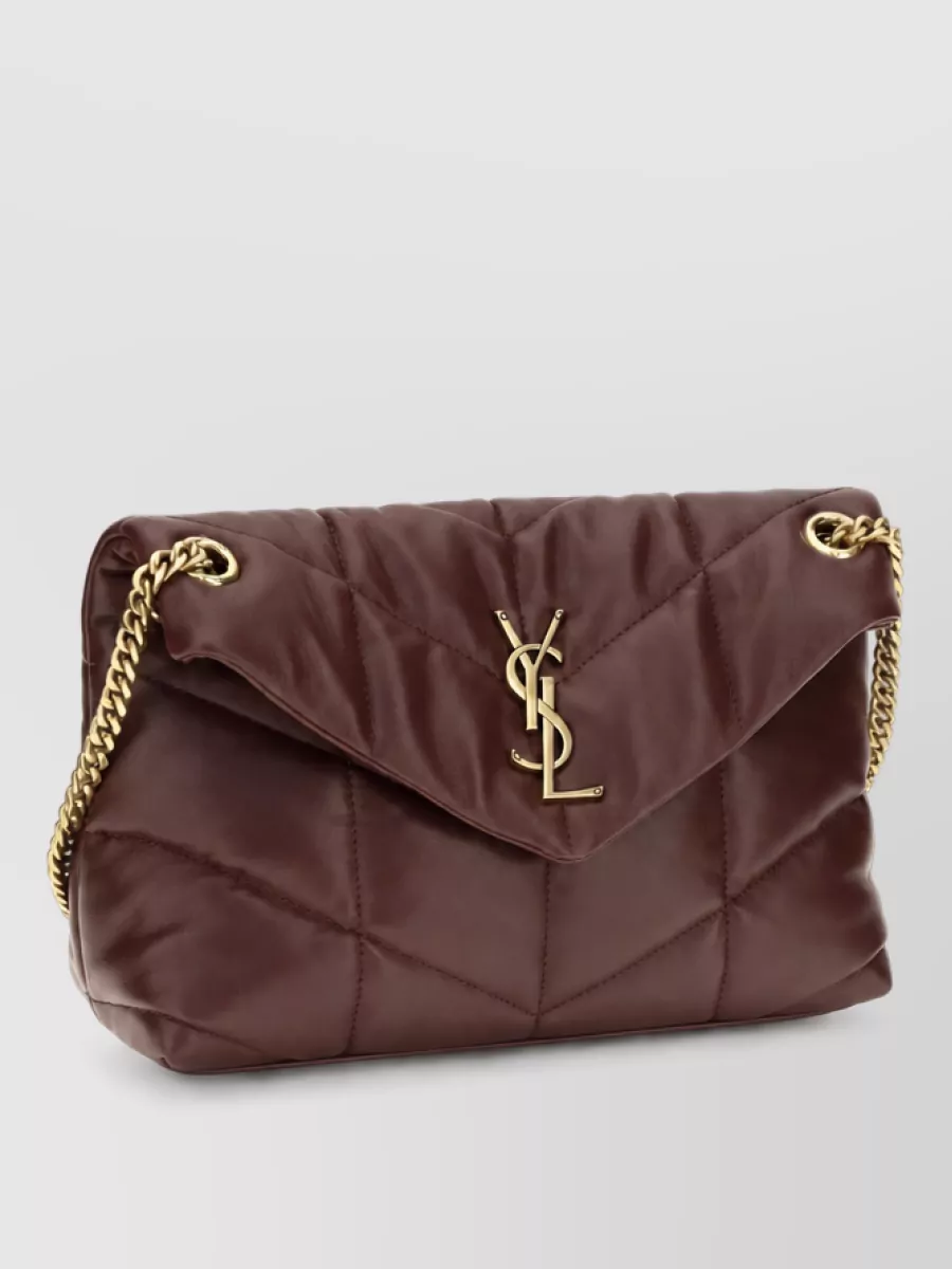Saint Laurent Puffer Toy Lamb Leather Quilted Clutch Bag