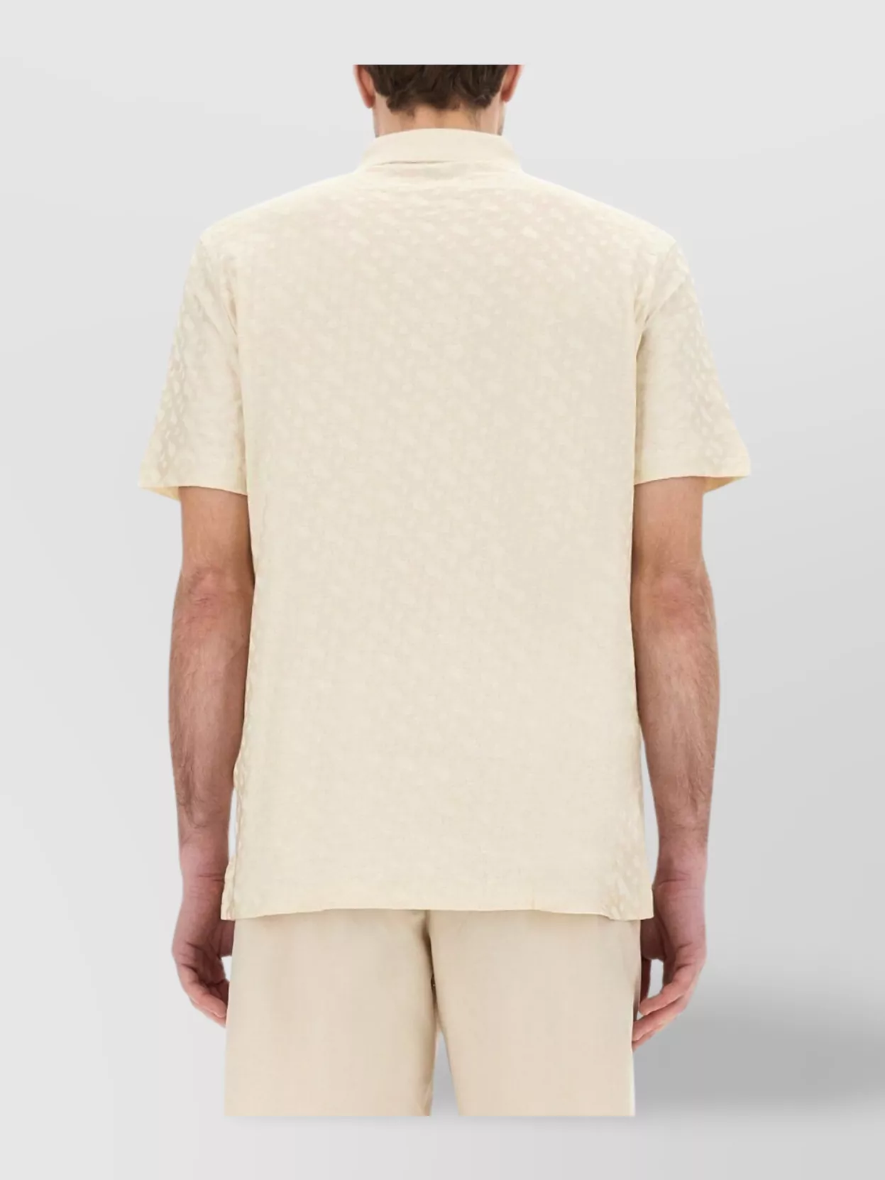Shop Hugo Boss Textured Cotton Polo Short Sleeves