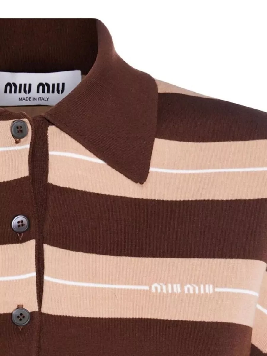 Miu Miu Embroidered Cotton Polo Shirt
