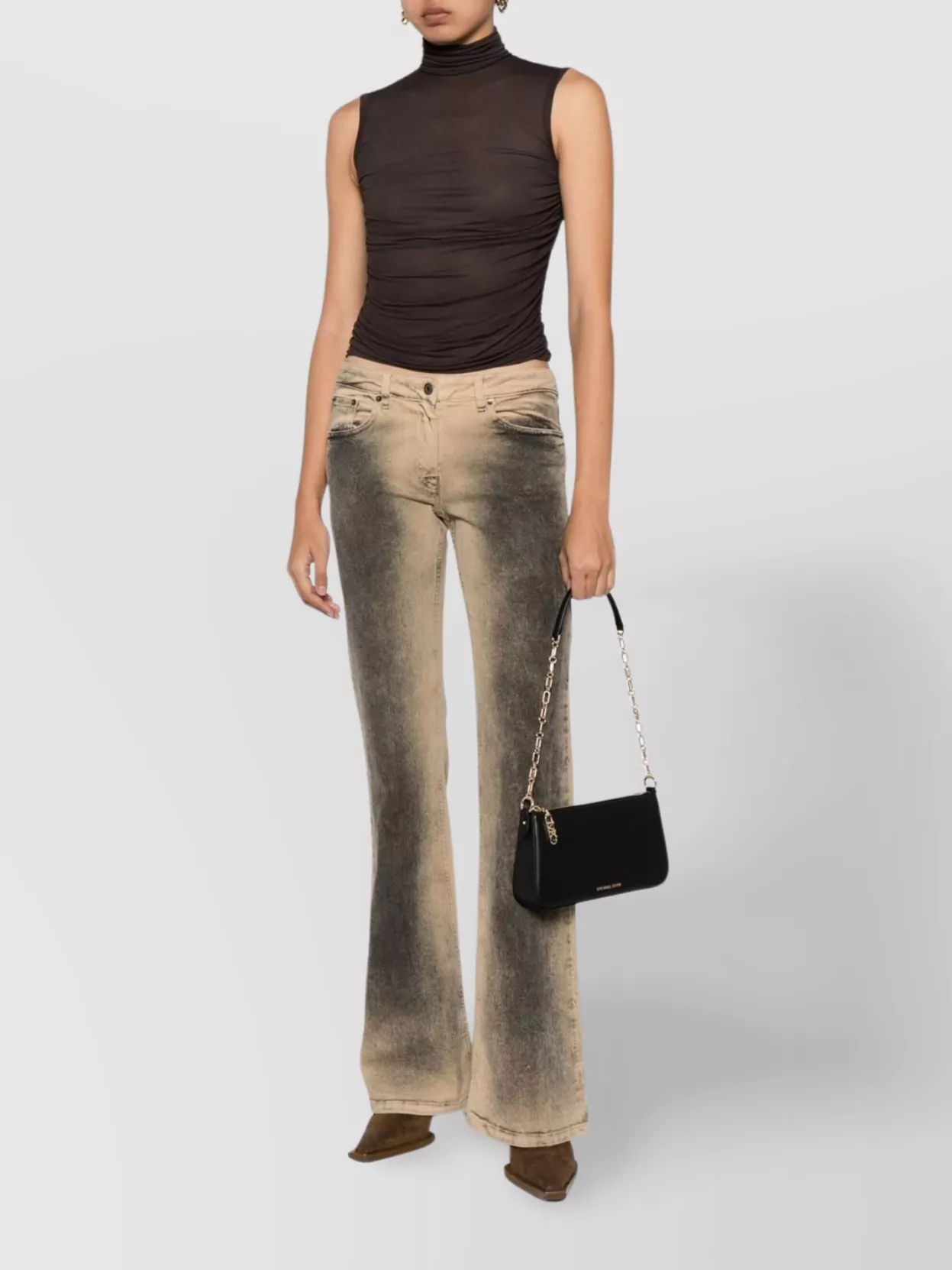 Michael Kors Leather Chain Strap Shoulder Bag