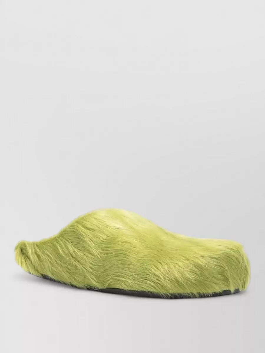Marni calf hair fur-detail slippers
