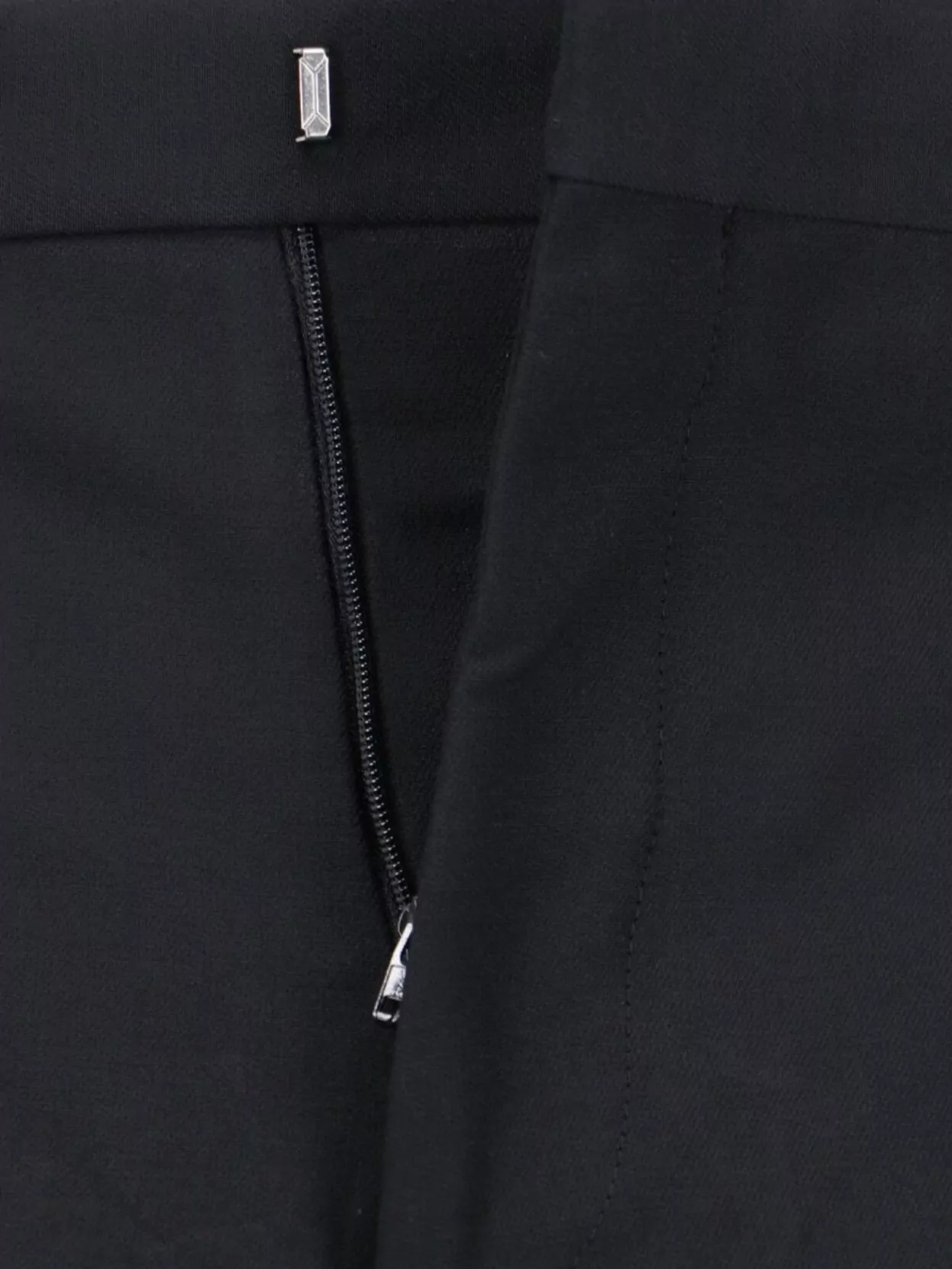 Off-White Straight Trousers With Embroidered Detail And Belt Loops