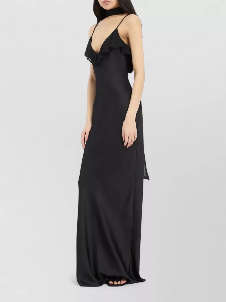 Rotate ruffled v-neck maxi dress