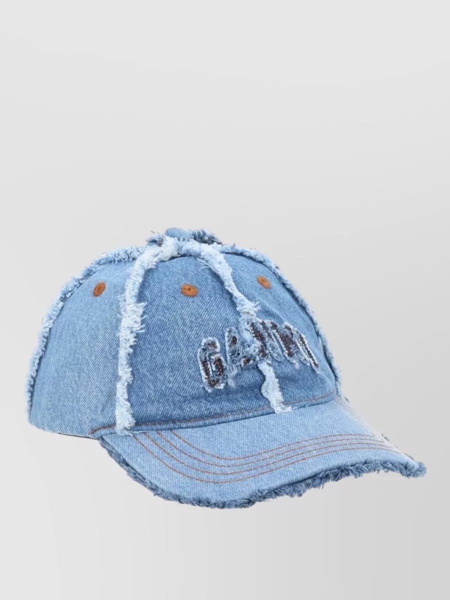 Ganni Denim Patchwork Cap