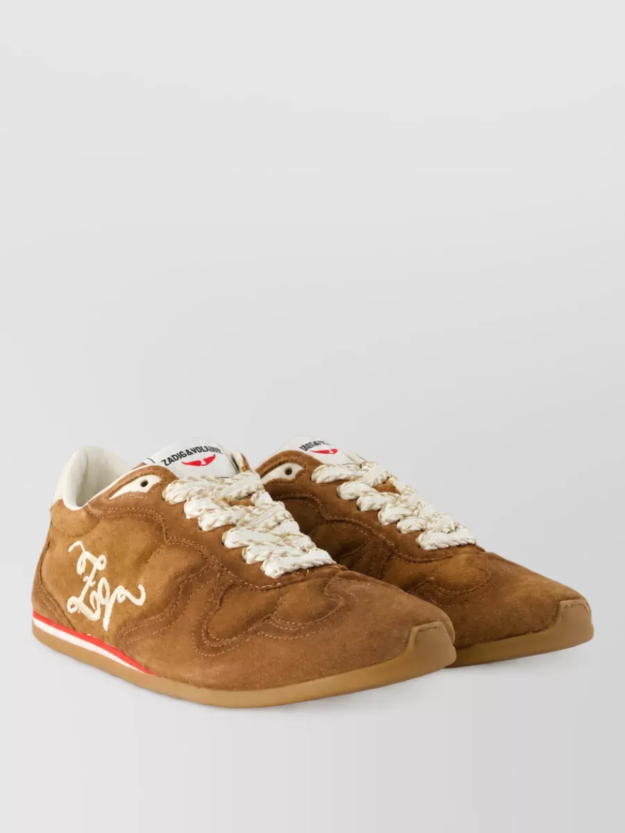 Zadig & Voltaire leather lace up dance sneakers low top