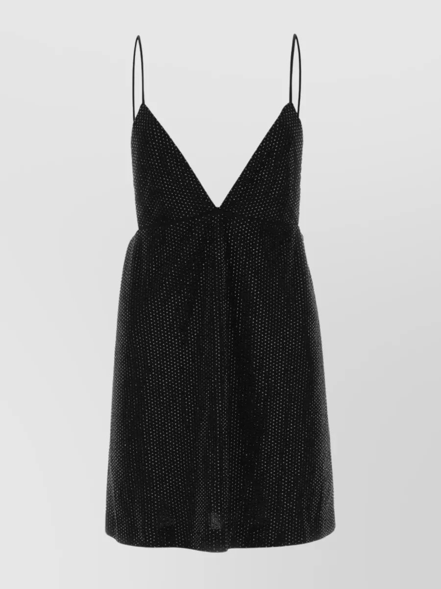 Shop Dsquared2 Rhinestone Embellished Viscose Mini Dress In Black