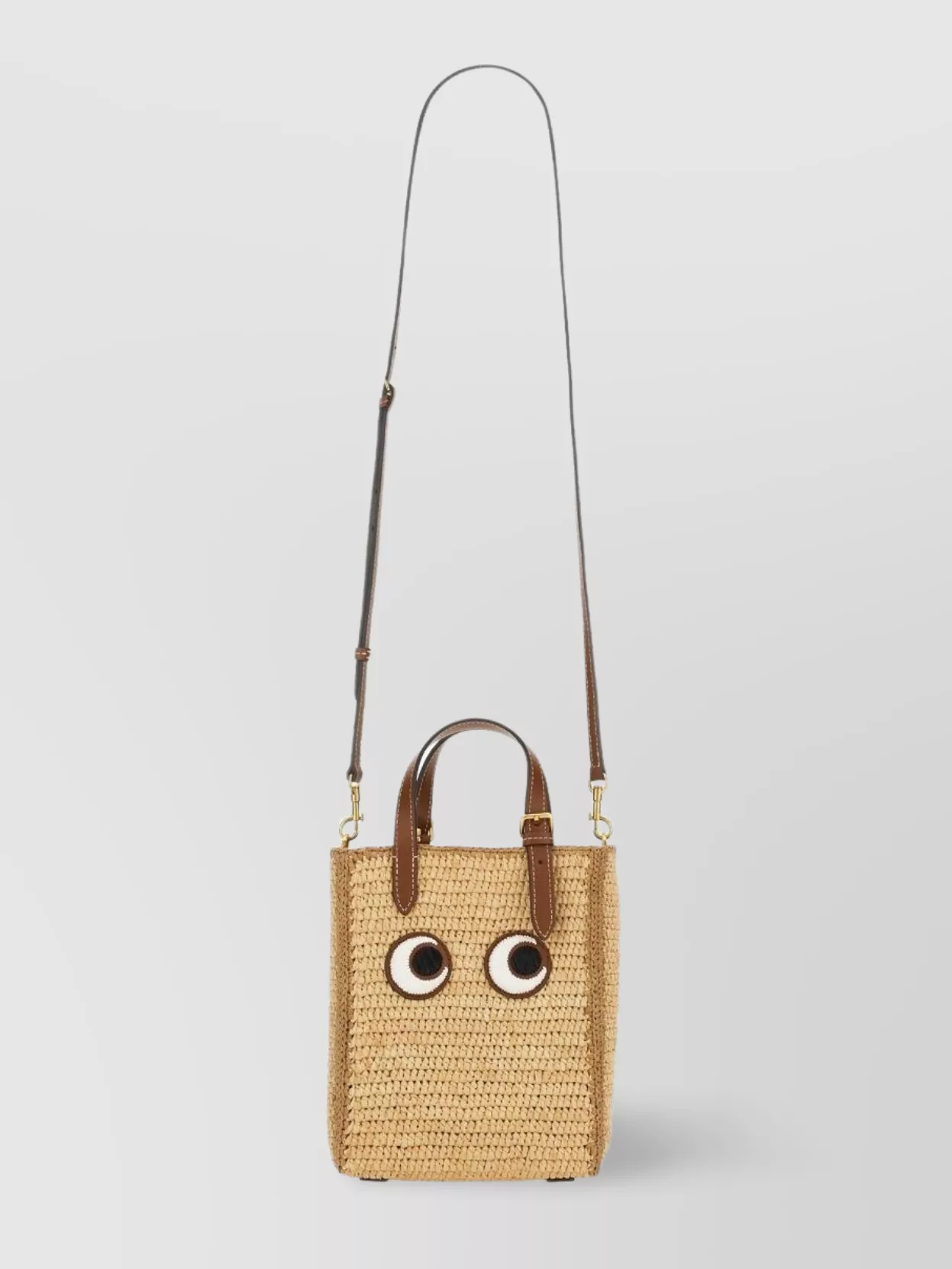 Anya Hindmarch "Eyeseeyou" Woven Tote Bag With Dual Handles