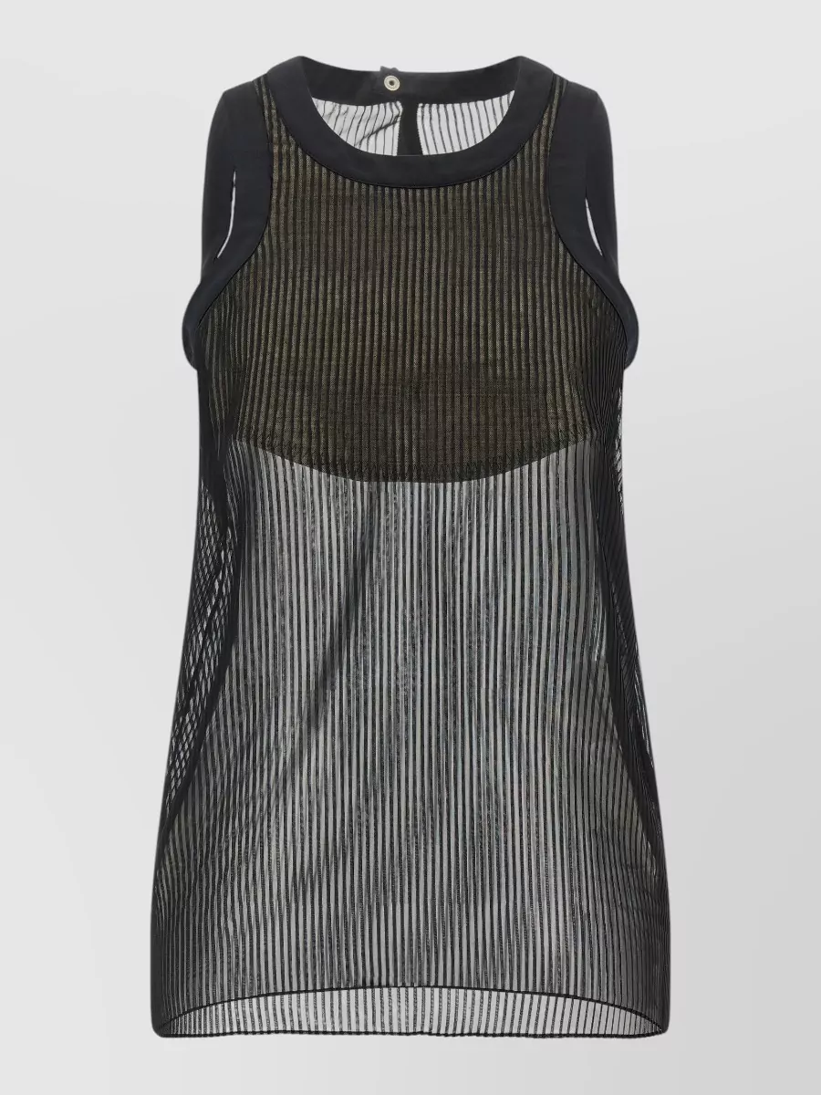 Sacai pleated sleeveless chiffon top