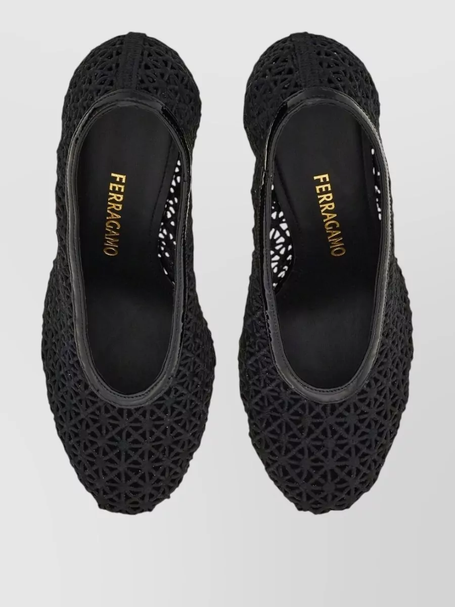 Ferragamo Macramé Fabric Stiletto Pumps