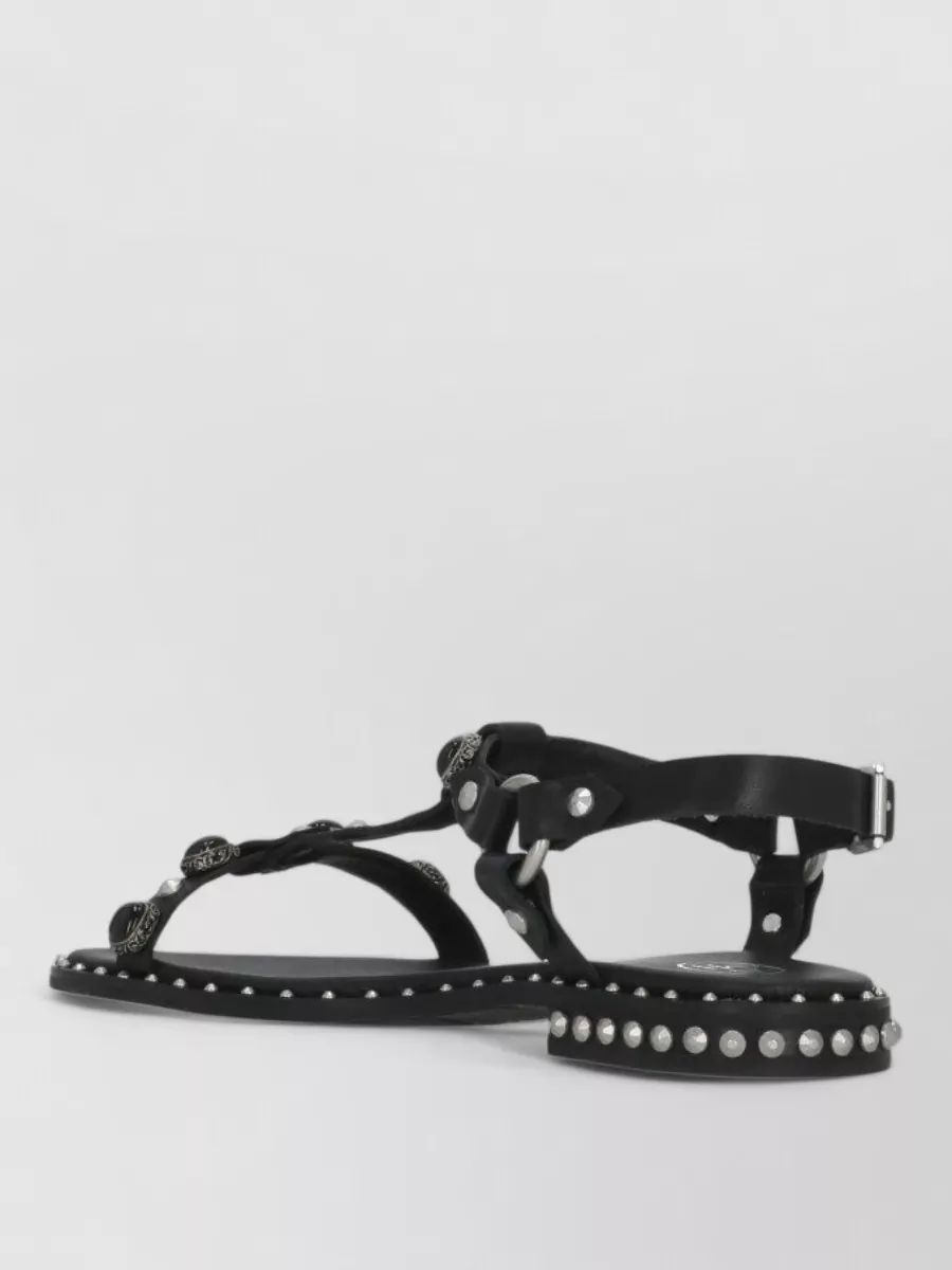 Ash Studded Leather Flat Sandals