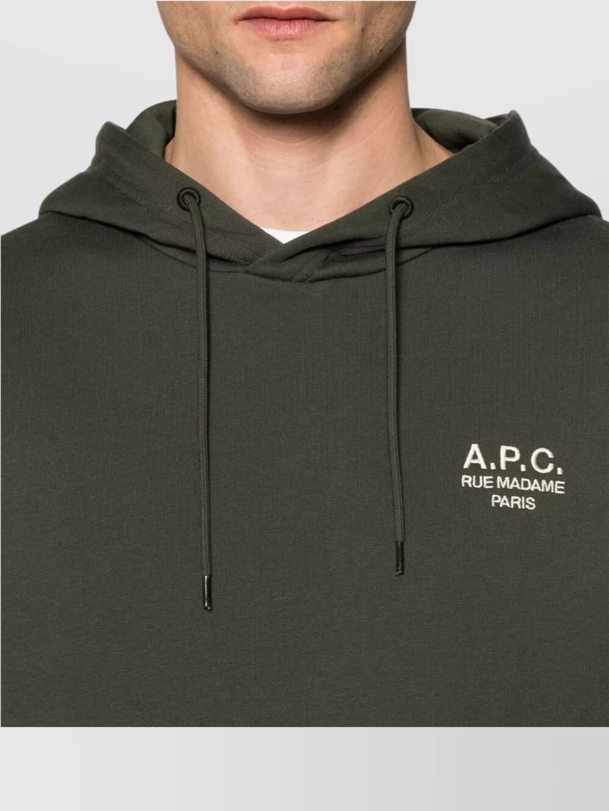 A.p.c. Hooded Sweatshirt With Ribbed Cuffs And Hem