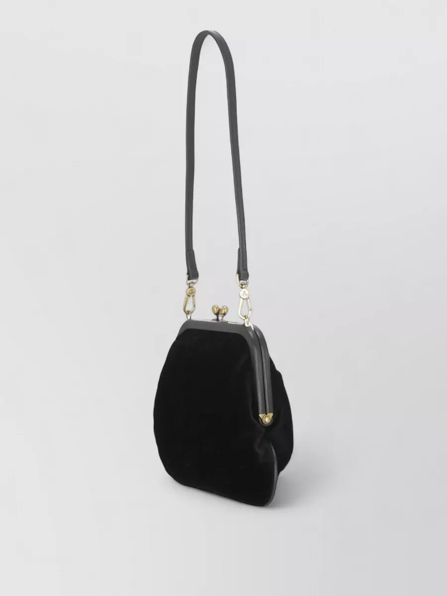 Vivienne Westwood Velvet Clutch Bag Gold Tone Hardware Strap