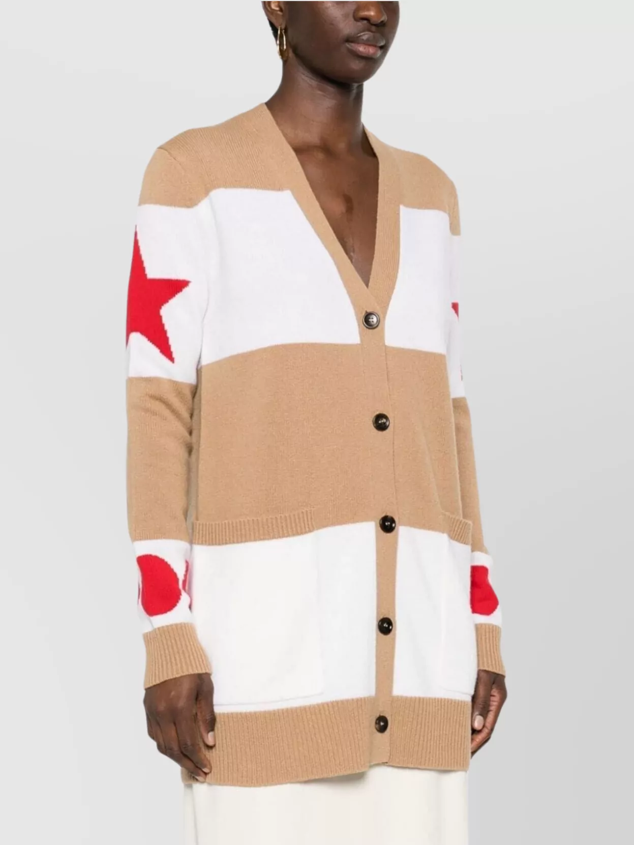 Max Mara Knitwear With Graphic Pattern And Pockets In Brown