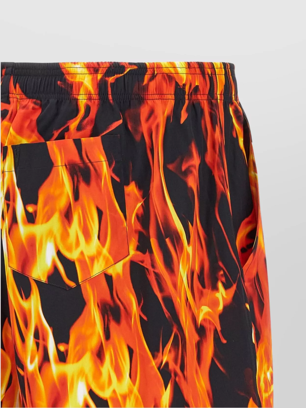 Vetements 'flames' All-over Print Shorts With Back Pocket