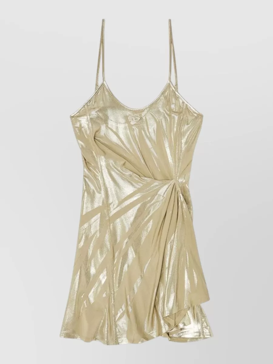 Diesel draped scoop-neck spaghetti-strap mini dress