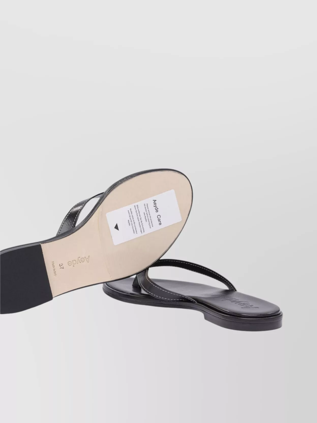 Aeyde Flat Sole Open Toe Sandals With Stitch Detailing