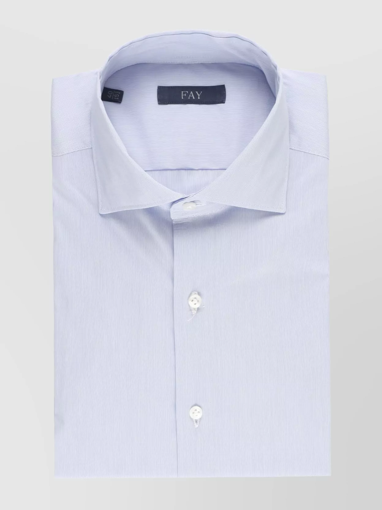 Fay Striped Long Sleeve Shirt With Button Accents In Blue