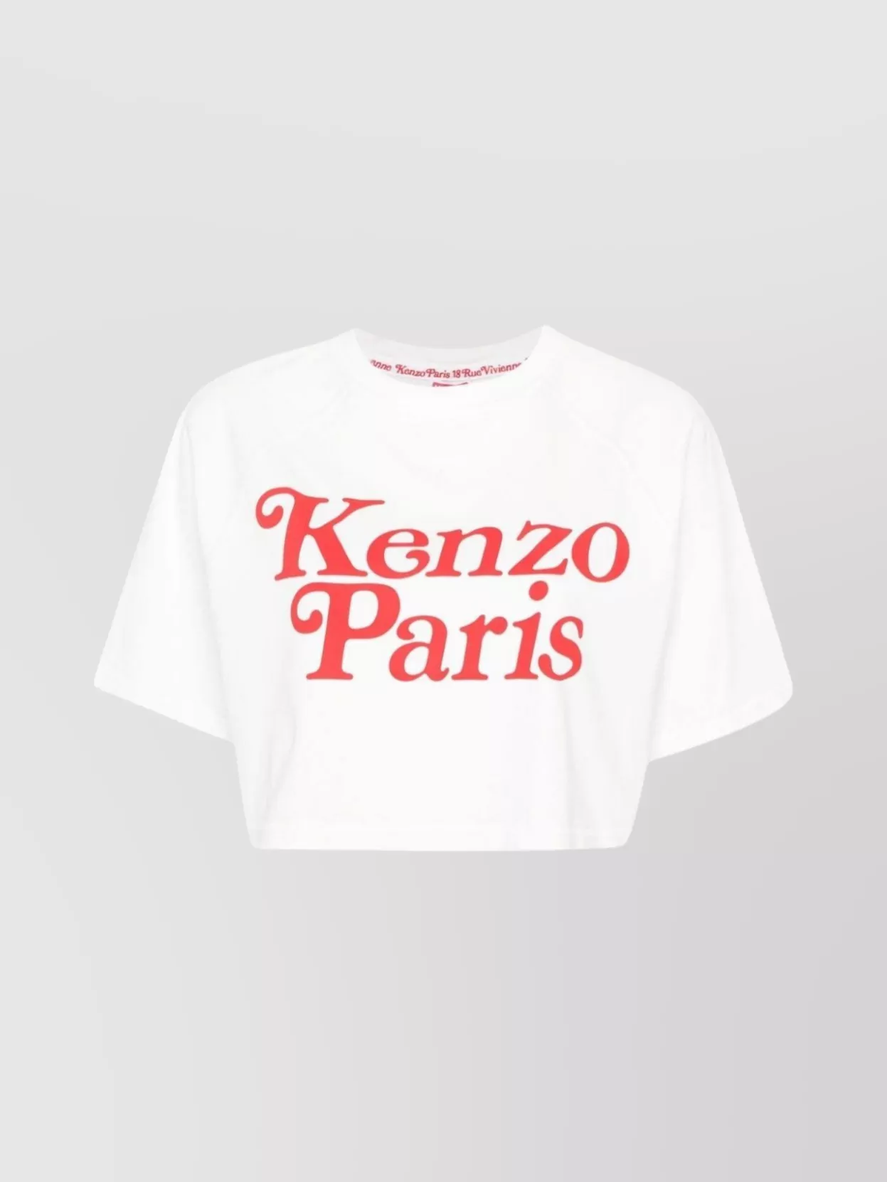 Shop Kenzo Crew Neck Cropped Top In White