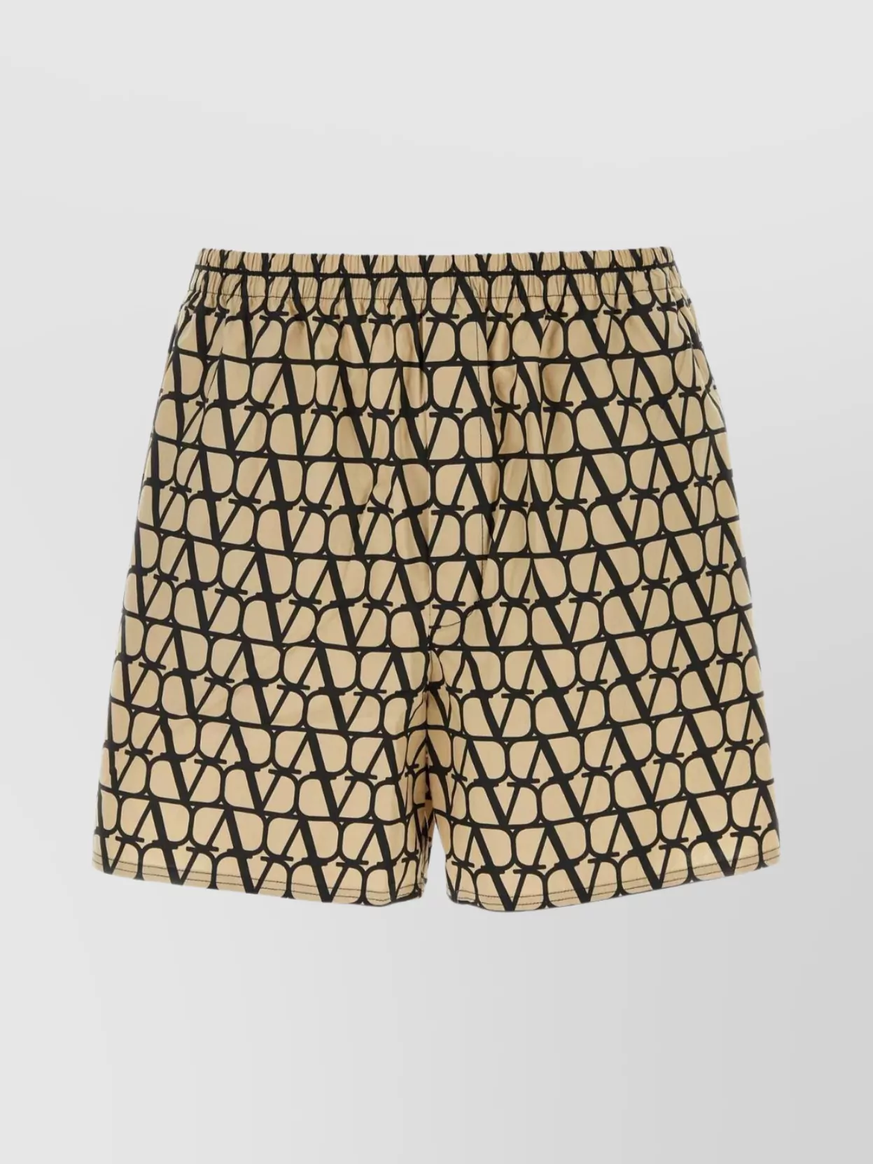 Shop Valentino Geometric Waistband Boxer Shorts In Beige