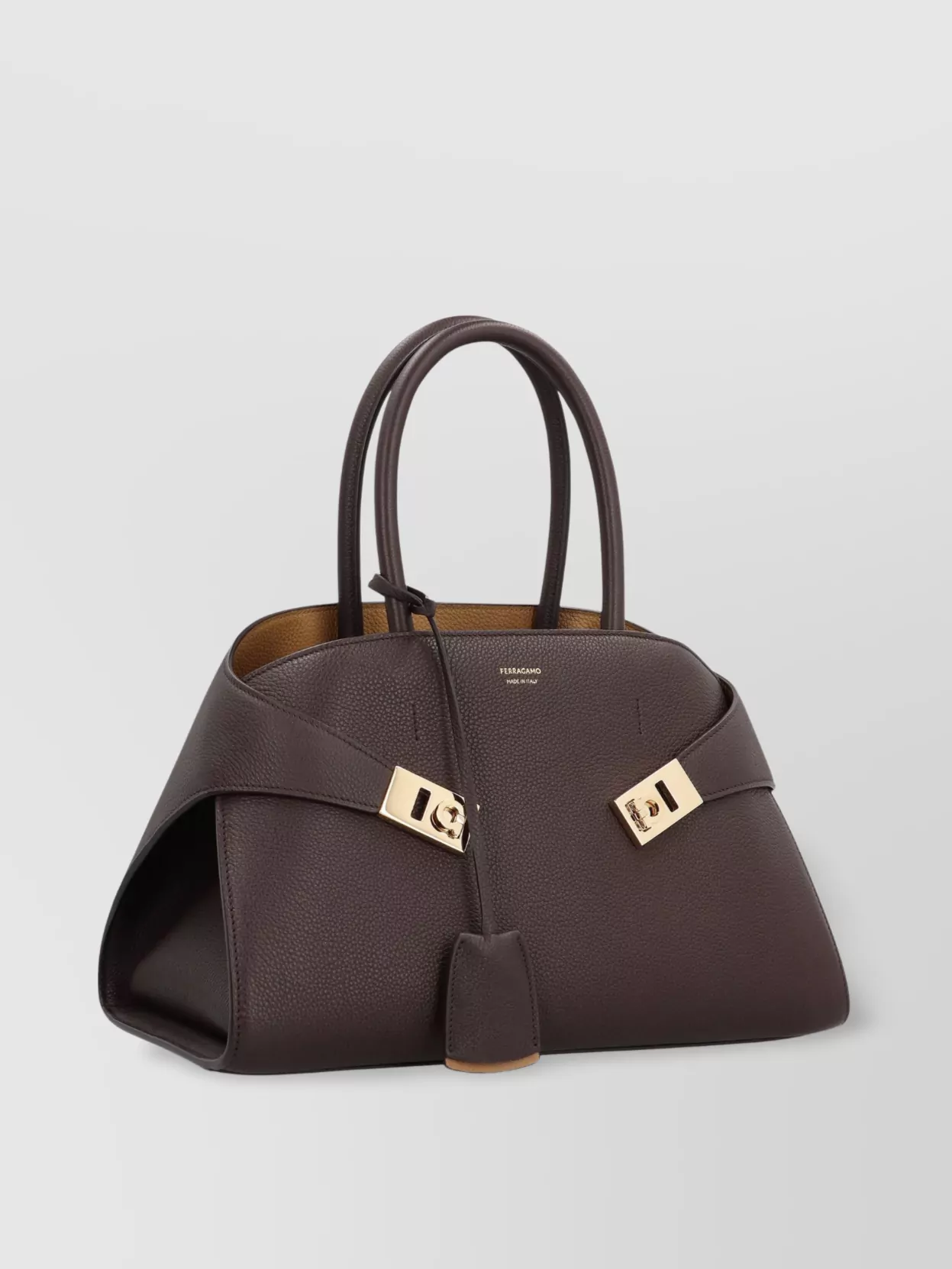 Ferragamo Leather Handbag With Adjustable Shoulder Strap