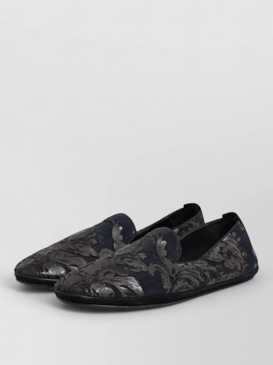 Dolce&Gabbana Leather Jacquard Slippers