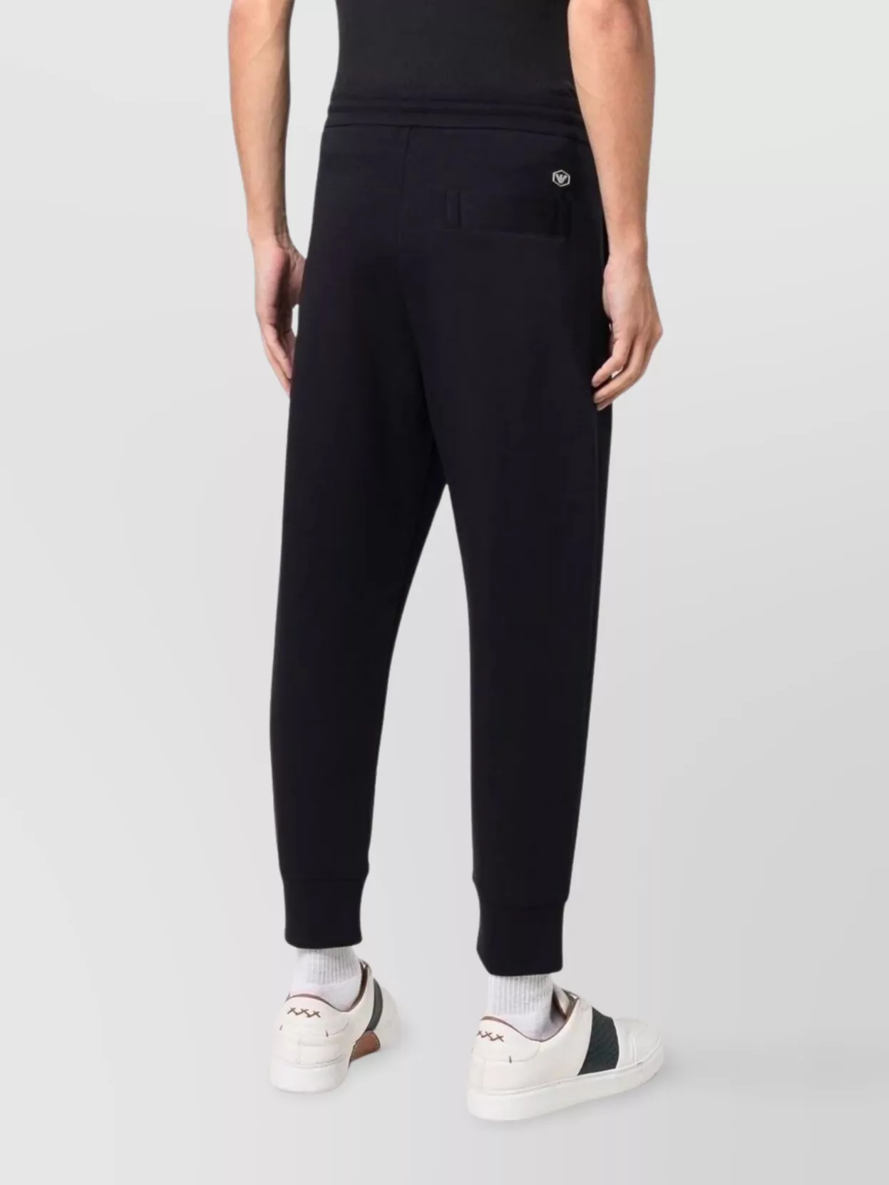 Emporio Armani Comfortable Trousers Featuring Elastic Waistband In Blue