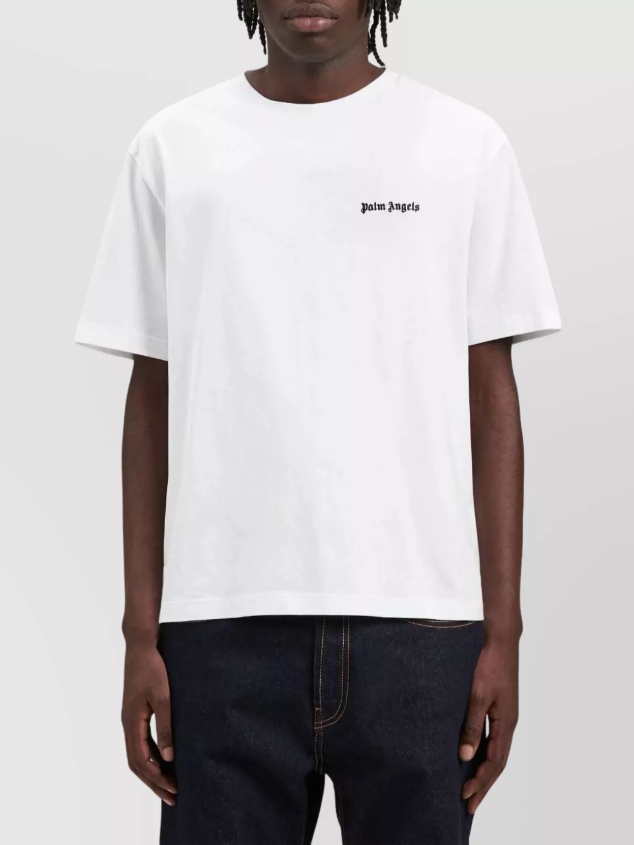 Palm Angels Slim Fit Logo Embroidered T-Shirt