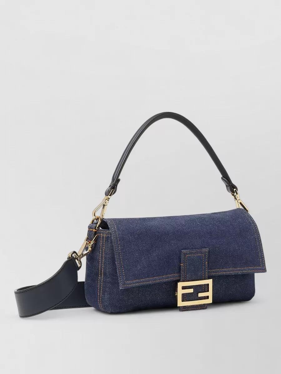 Fendi Baguette Denim Shoulder Bag