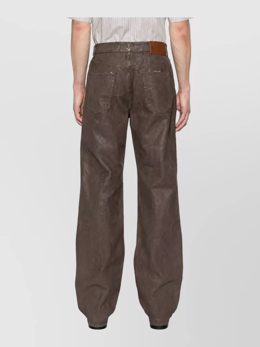 Marni Coated Mid-Rise Straight-Leg Denim Jeans