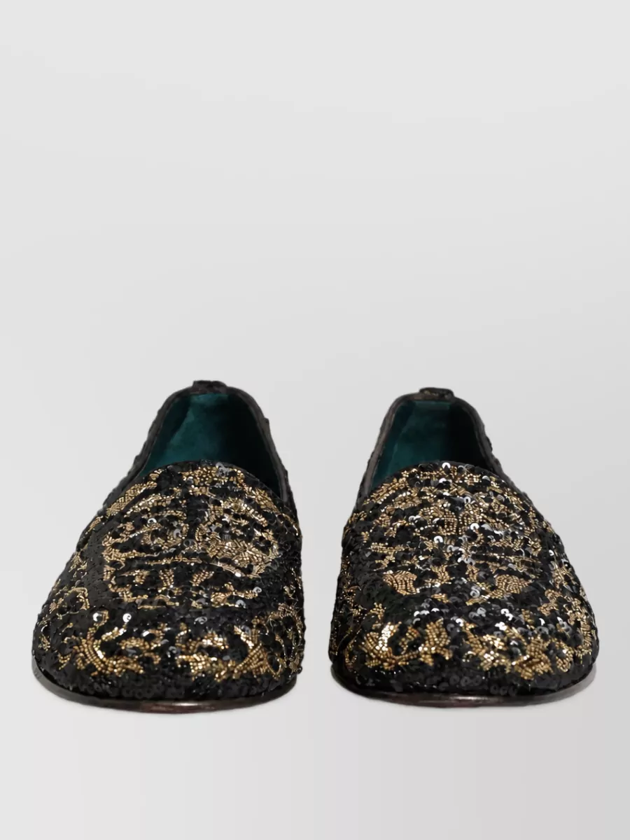 Dolce&Gabbana leather embellished slippers
