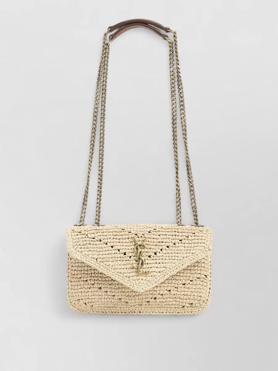 Saint Laurent Loulou Mini Raffia Cross-Body Bag