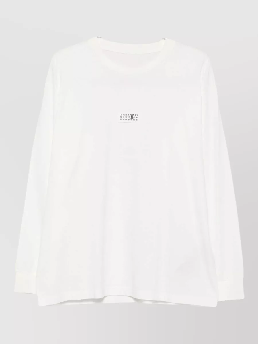 Mm6 Maison Margiela cotton logo-patch crew-neck long-sleeve t-shirt