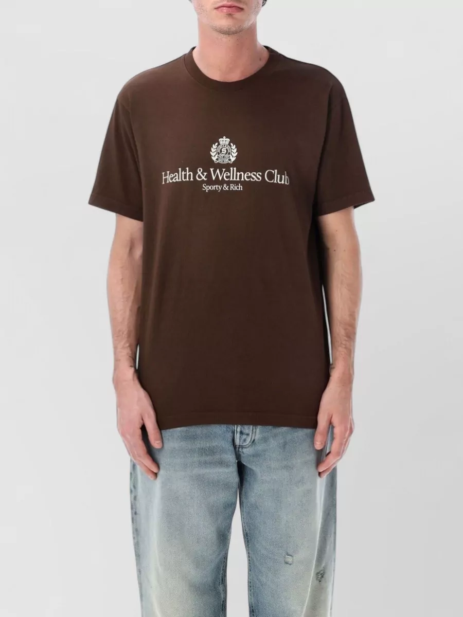 Sporty & Rich Cotton Oversized Logo Print T-Shirt