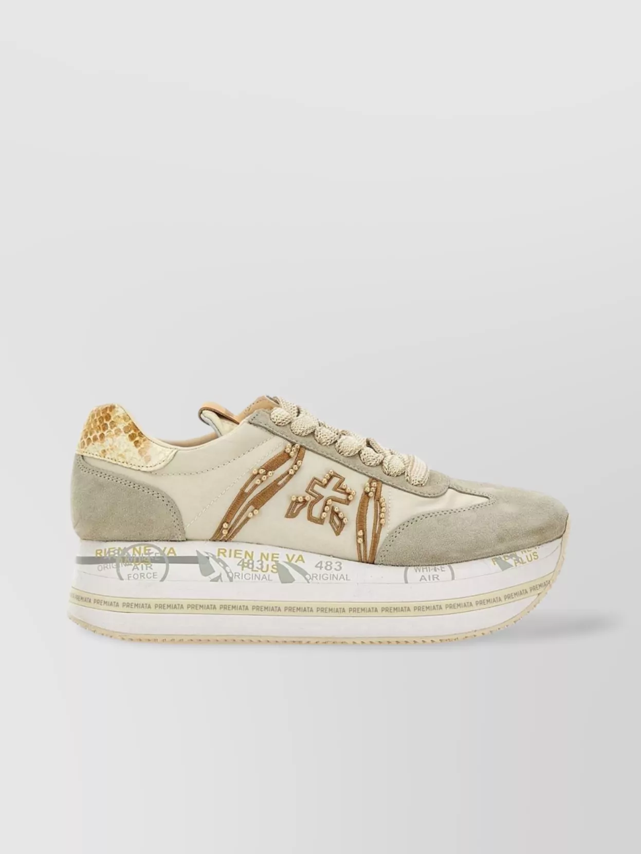 Premiata Beth7375 Leather Platform Sneakers