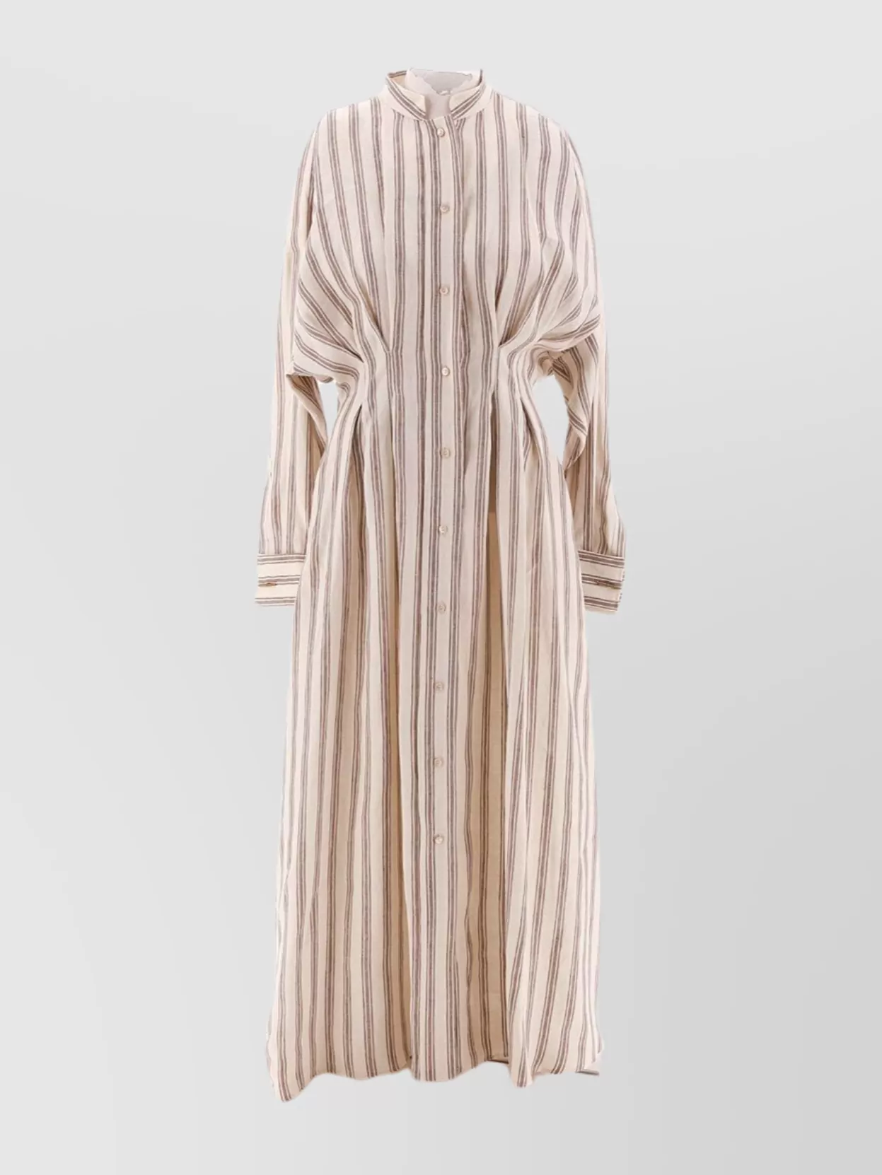 Shop Max Mara Striped Long Sleeve Maxi Dress With Cuffed Sleeves