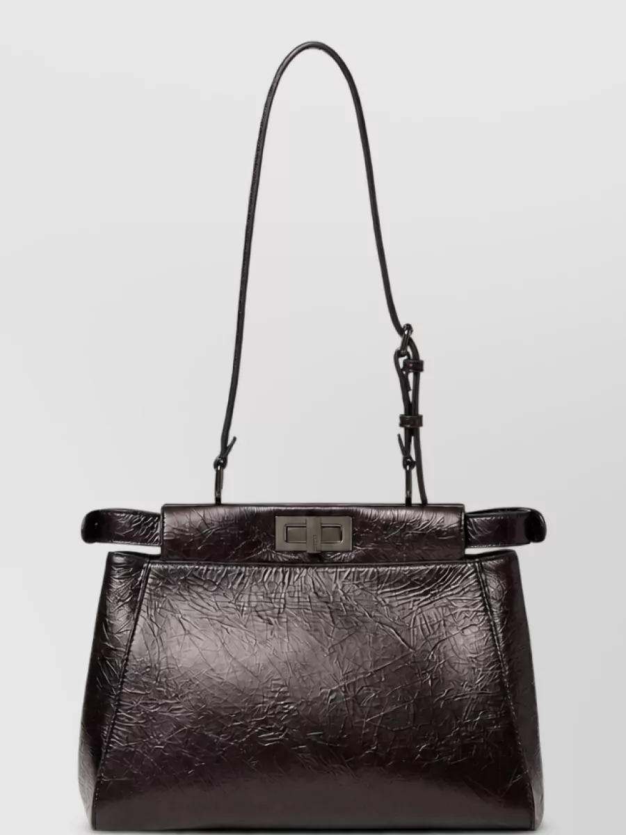 Fendi Peekaboo small leather clutch bag