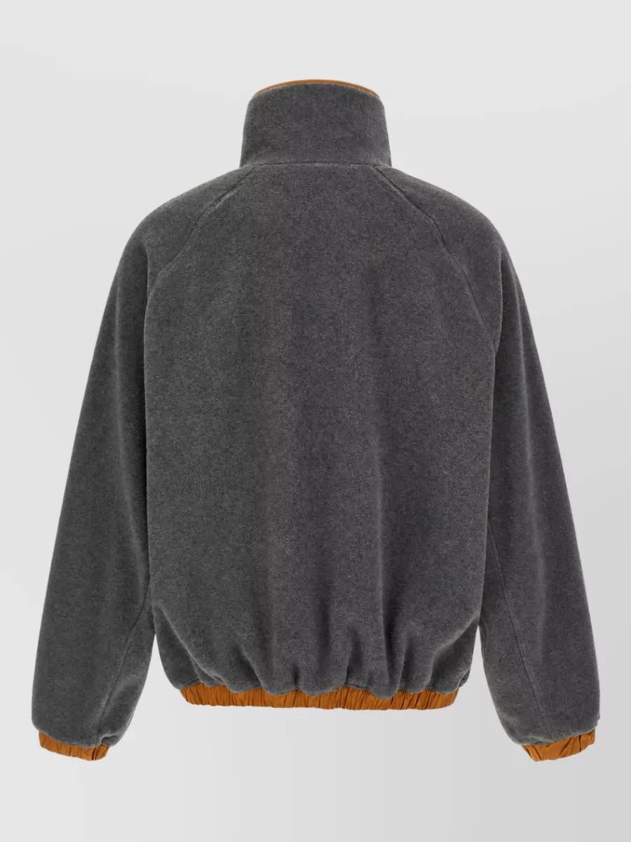 Ami Paris Contrast Trim High Neck Fleece Sweatshirt