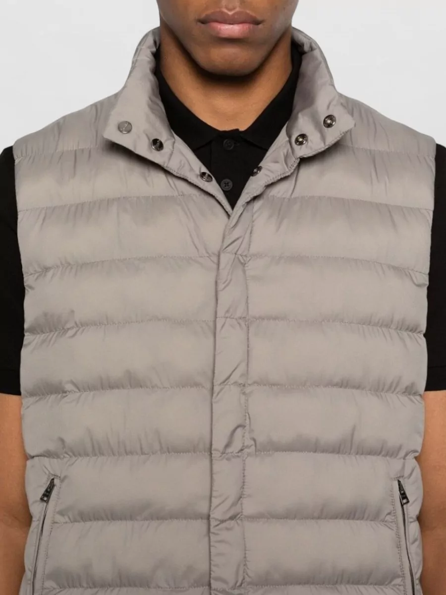 Herno High Neck Padded Sleeveless Jacket Zip Pockets