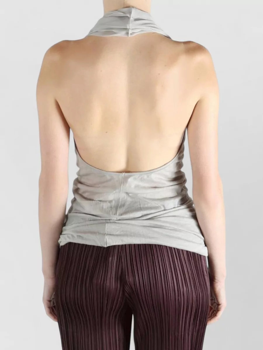 Rick Owens Sleeveless Top Draped Neckline Fitted Silhouette