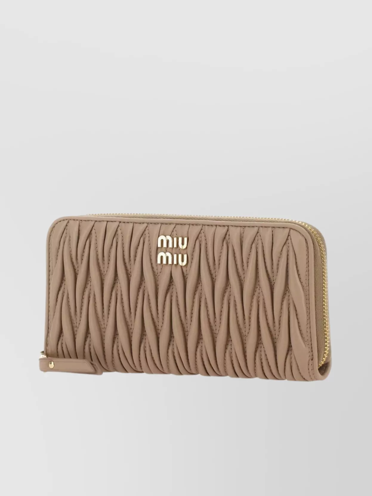 Shop Miu Miu Quilted Leather Wallet Embossed Texture