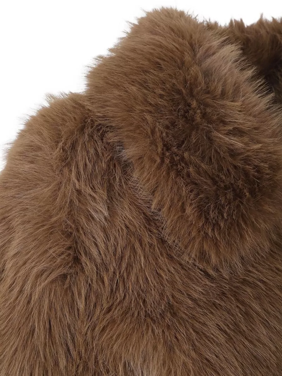 The Frankie Shop Faux Fur Cropped Jacket