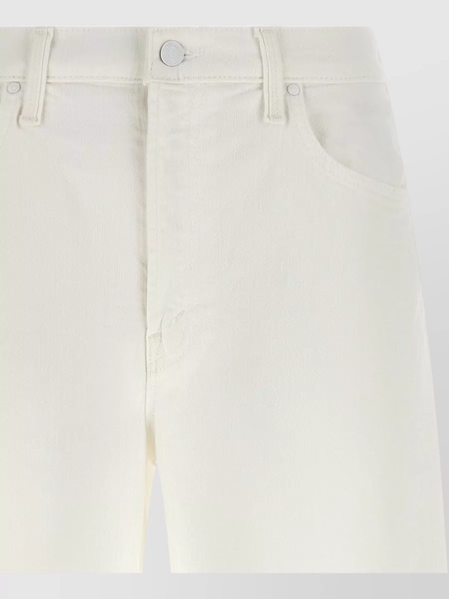 Mother Denim High-Rise Wide-Leg Knee-Length Shorts